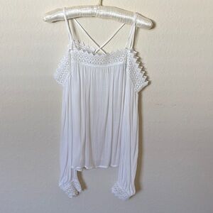 Forever 21 White Lace Trim Blouse